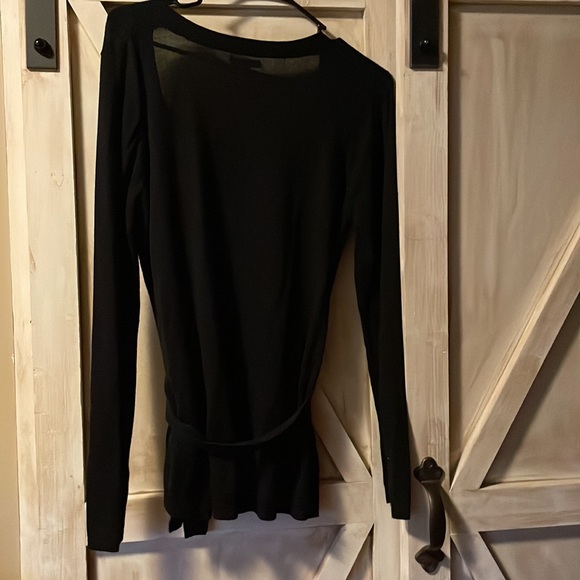 Cardigan with Built-in Tank, Black with gray cami, silver sequins - Picture 5 of 8